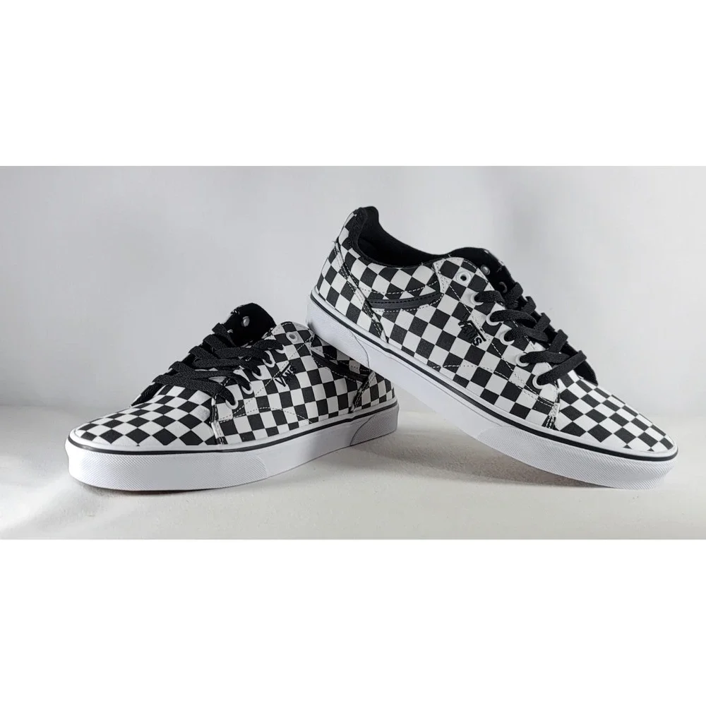Vans Seldan Checkerboard Skate Shoes Canvas Black White Mens Sz 11.5 VN000CT3BA2